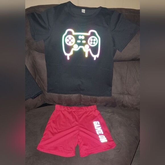 Retro Boys printed two-piece short set sz small - Picture 3 of 5